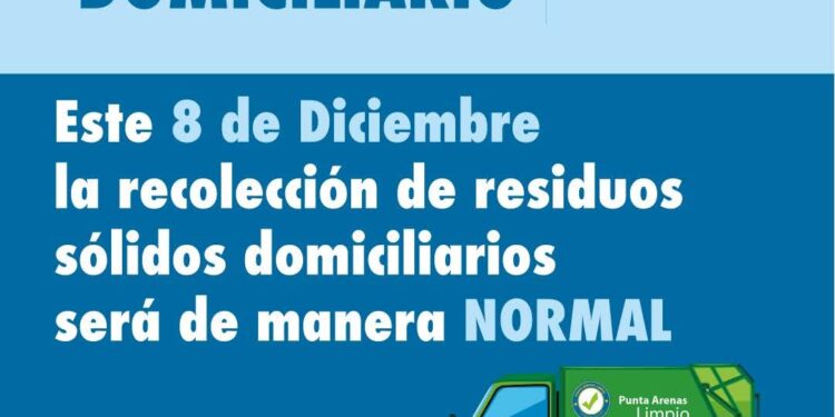 Punta Arenas : RECOLECCIÓN DE RESIDUOS – LUNES 8 DE NOVIEMBRE