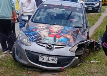 Accidente de tránsito en el cruce San Martín deja dos personas lesionadas