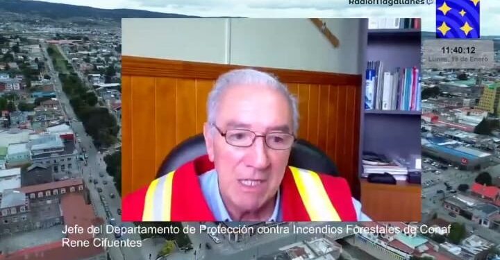 Brigadistas de Conaf Magallanes están con base en Racahue Sur, en colaboración con los incendios en la octava región.