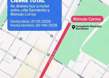 Anuncian cierres parciales de tránsito en sectores de Avenida Bulnes y calle Chiloé en Punta Arenas