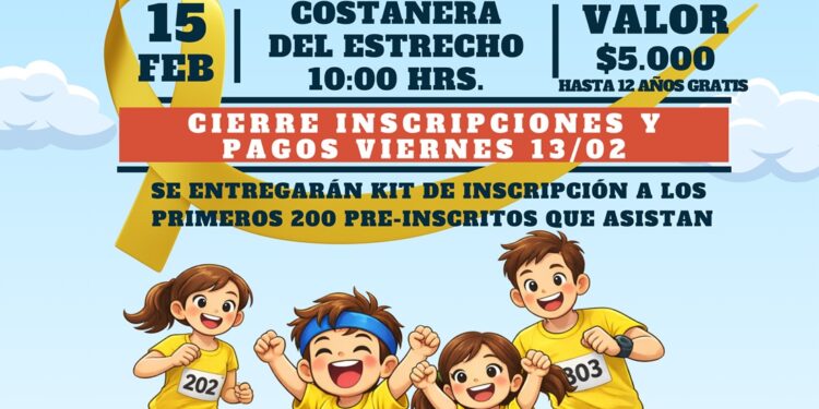 Corrida Familiar “Píntate de Dorado” este domingo en el día del Cáncer Infantil .Generará cortes de tránsito en la Costanera