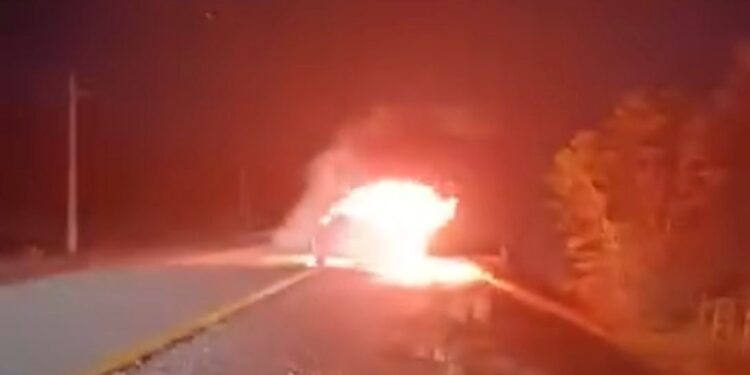 Incendio afectó a vehículo a más de 20 kilómetros al sur de Punta Arenas