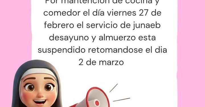 Liceo Bicentenario María Mazzarello suspenderá servicio de alimentación este viernes por mantención