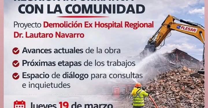 FLESAN convoca a vecinos del Barrio Prat a reunión informativa por demolición del ex Hospital Regional