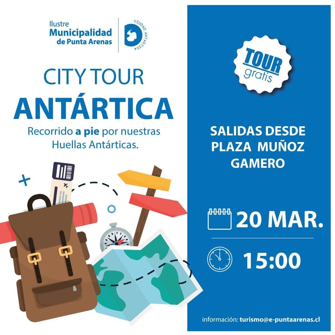 Municipalidad de Punta Arenas invita a City Tour Antártica gratuito por la ciudad