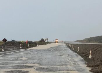 Vialidad informa estado de ruta y-71 tras intensas lluvias en la zona de Tierra del Fuego.