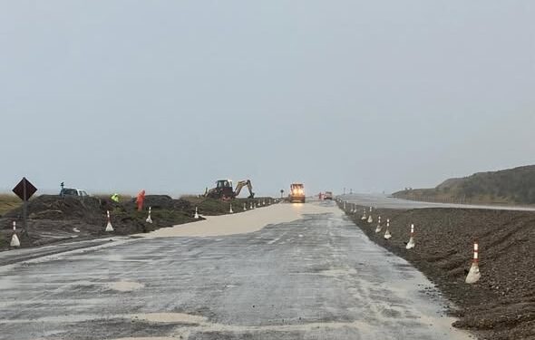 Vialidad informa estado de ruta y-71 tras intensas lluvias en la zona de Tierra del Fuego.