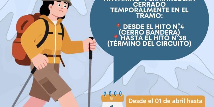 Cierran temporalmente tramo del circuito Dientes de Navarino por temporada invernal