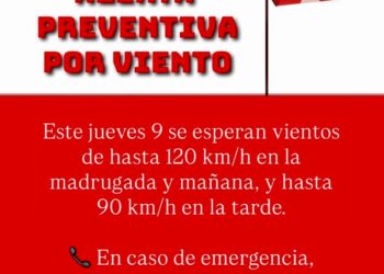 Declaran alerta preventiva por fuertes vientos para este jueves en Punta Arenas