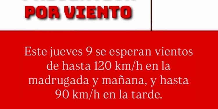Declaran alerta preventiva por fuertes vientos para este jueves en Punta Arenas