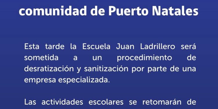 Escuela Juan Ladrillero de Puerto Natales será sometida a desratización y sanitización