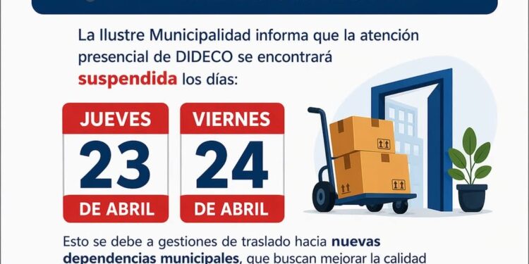 Municipalidad de Porvenir informa suspensión de atención en DIDECO por traslado de oficinas.