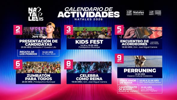 Puerto Natales se viste de fiesta: Presentan nutrido calendario para celebrar su 115° Aniversario.