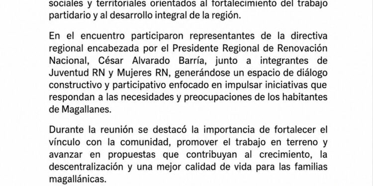 Renovación Nacional Magallanes y senador Alejandro Kusanovic sostienen reunión para abordar desafíos regionales