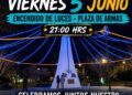 Con el tradicional “encendido de luces” en la plaza, Porvenir enciende la magia de su 132° aniversario.
