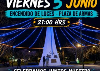 Con el tradicional “encendido de luces” en la plaza, Porvenir enciende la magia de su 132° aniversario.