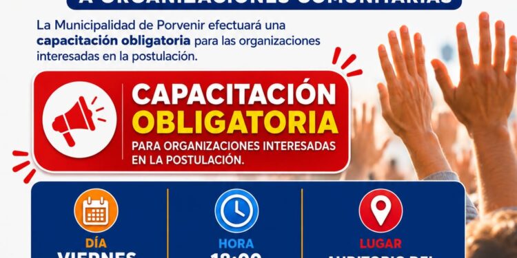 Municipalidad de Porvenir convoca a capacitación obligatoria para el proceso de subvenciones municipales 2026.