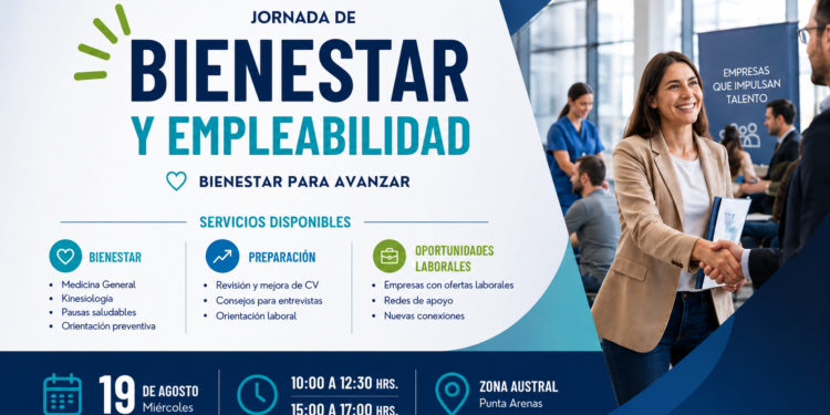 Jornada de Bienestar y Empleabilidad reunirá servicios de salud y oportunidades laborales en Zona Austral