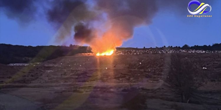 Emergencia en la zona sur: Incendio moviliza a varias compañías de bomberos en el sector del vertedero de Punta Arenas