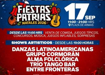 ¡En Natales, Fiestas Patrias para Todos!Música, gastronomía y tradición se toman la Plazade Armas.
