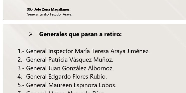 Emilio Teixidor Araya asumirá la jefatura de Carabineros en Magallanes tras el retiro de Marco Alvarado Díaz