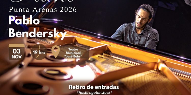 Pianista Pablo Bendersky se presentará gratuitamente en el Teatro Municipal de Punta Arenas